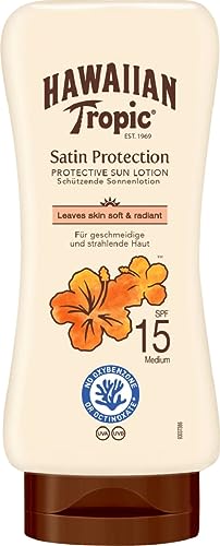 HAWAIIAN TROPIC - Satin Protection | Sun Lotion with Mango and Shea Butter SPF 15 | 180 ml