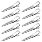 nuosen 50 Pcs Curl Clips, 1.75 Inches Single Prong Section Clips Metal Alligator Hair Pins Clips for Hair Extensions