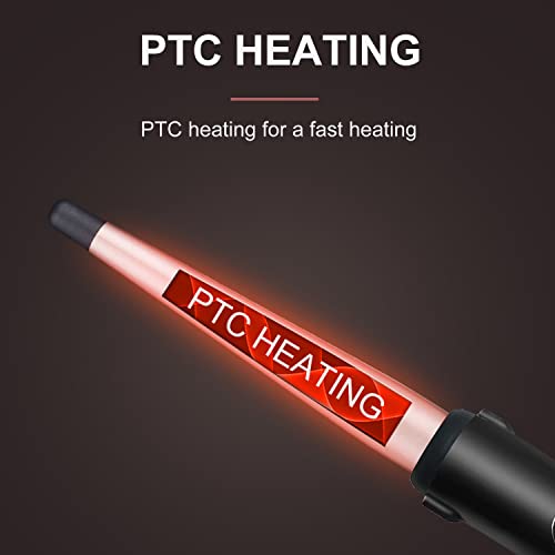 Curling Wand 13-25MM Curling Tongs, Tapered Curling Iron with Adjustable Temperature, Professional Hair Curler with Glove, Dual Voltage