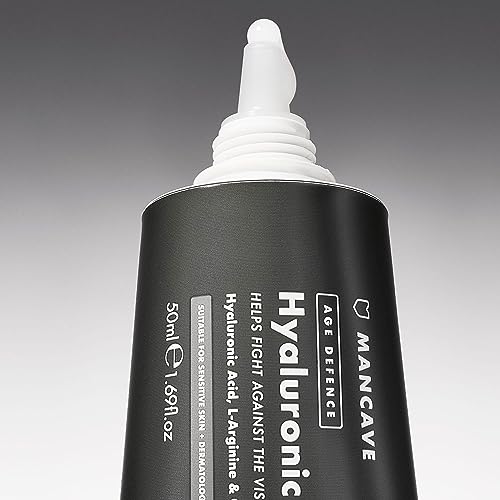 ManCave Hyaluronic Acid and Caffeine Anti-Aging Face Serum 50ml, Formulated to reduce the Appearance of Fatigue and Enhance Damaged Skin with Caf