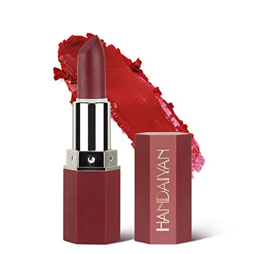 HANDAIYAN Lipstick,Nude Lipstick,Red Lipstick,Smooth,Waterproof,Highly Pigmented Lipsticks for Women Long Lasting (102#Nude Brown)