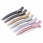 AIMIKE 6PCS Sectioning Hair Clips for Styling, Anti-Slip No-Trace Hairdresser Clips with Silicone Band, Hair Roller Clips, Salon Hair Sectioning