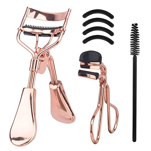 Eyelash Curlers,4 in 1 Lash Curler Kit for Women includes 2 Size of Eye Lash Curler with Comb,Eyebrow Brush,4 Refills Pads,for Natural and Curved
