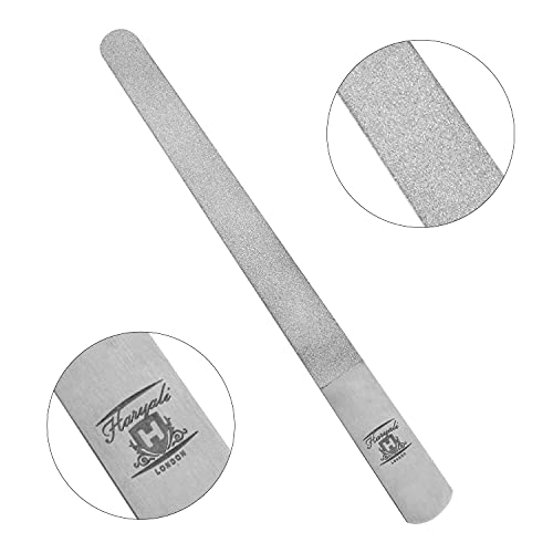 Haryali London Diamond Nail File - 20 cm Double Sided Professional Nail File for Tending Thick and Hard Natural Nails - Metal Nail File for Women
