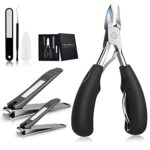 Thick Toe Nail Clippers Set - Ingrown Ingrowing Fungal Toenail Cutter Podiatrist Large Strong Hard Wide Nippers Professional Kit Heavy Duty Clipp