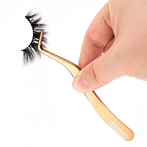 Clusters DIY Lash Applicator, Lash Tweezers, 2 in 1 Eyelash Applicator Tool, Lash Tool with comb, DIY Eyelash Precise Applicator, Lash Tweezer fo