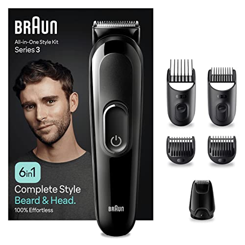Braun 6-in1 All-in-One Style Kit Series 3, Male Grooming Kit With Beard Trimmer, Hair Clippers & Precision Trimmer, With Lifetime Sharp Blades, G