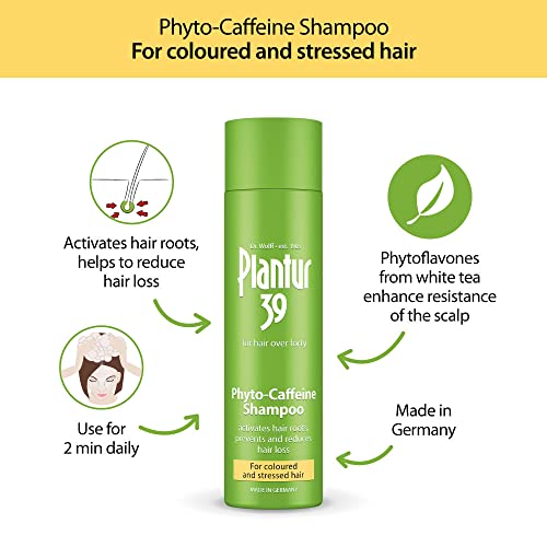 Plantur 39 Caffeine Shampoo Prevents and Reduces Hair Loss 2x 250ml | For Couloured and Stressed Hair | Unique Galenic Formula Supports Hair Grow