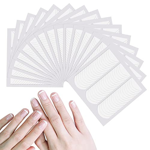 Hanyousheng 1350 Pcs French Nail stickers, 25Sheets French Manicure Stickers, French Tip Stickers, Self-Adhesive Nail Stickers for French Manicur