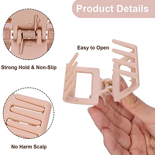 Small Claw Clips,8 Pcs Hair Clips,Claw Clip For Women Girls Thin/Medium/Thick/Hair,Square Matte Nonslip Mini Hair Claw Hair Accessories For Women