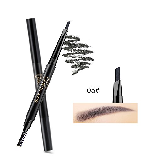 NICEFACE Eyebrow Pencil Dark Brown Double Ended Precision Waterproof Brow(Dark Brown #2)