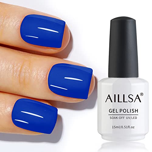 AILLSA White Gel Nail Polish, 15ml Soak Off U V Gel Polish, Color Gel Nail Varnish Long Lasting, Nail Art Manicure Set DIY at Home 1Pcs