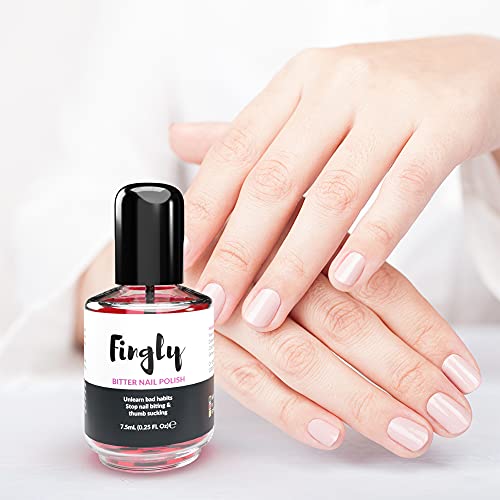 FINGLY Bitter Nail Polish - Solution to Stop Biting Nails, Nail Biting Prevention for Adults and Kids, Nail Growth Polish & Thumb Sucking Stop, A
