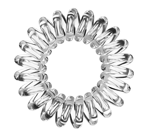 Invisibobble ORIGINAL Hair Ties, Crystal Clear, 3 Pack - Traceless, Strong Hold, Waterproof - Suitable for All Hair Types