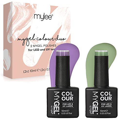 MYGEL by Mylee Gel Nail Polish Duo Colour Set 2x10ml - UV/LED Soak-Off Nail Art Manicure Pedicure for Professional, Salon & Home Use - Long Lasti