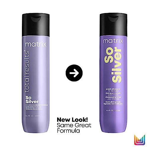 Matrix Hair Shampoo, For Blondes, Greys and Silvers, Tones + Neutralises, Total Results, So Silver