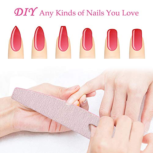 Nail File Set 12 Pcs Nail Files and Buffers 4 Shapes Professional Nail Files Block 100/180 Grit Double Sided Emery Board Manicure Set for Nail Tr