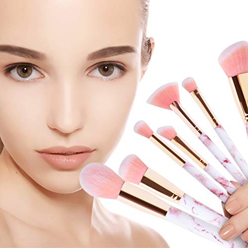 Makeup Brushes Sets Start Makers Professional 12Pcs Pink Marble Makeup Brush Set with Foundation Concealer Blush Eyeshadow Make Up Brushes Beauty