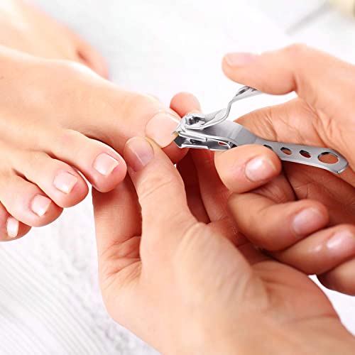Morkka Nail Clippers with 360-Degree Rotating Head Long Handle, Stainless Steel Fingernails and Toenails Cutter 3pcs