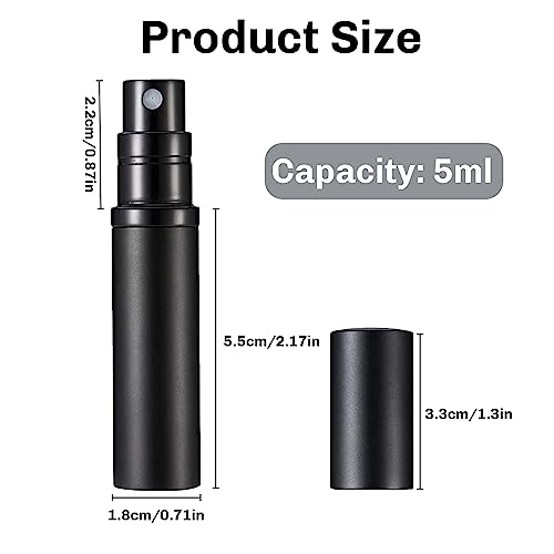 Ledander 2 Pieces 5 ml Perfume Atomiser Spray Bottle, Travel Perfume Atomiser Refillable Mini Portable Perfume Atomiser