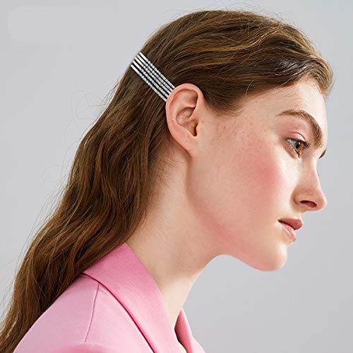 Dokpav 12 Pieces Rhinestone Bobby Pins, Crystal Hair Pin Decorations, Silver Metal Hair Clips, Barrettes Headdress, Fashion Hair Accessories for