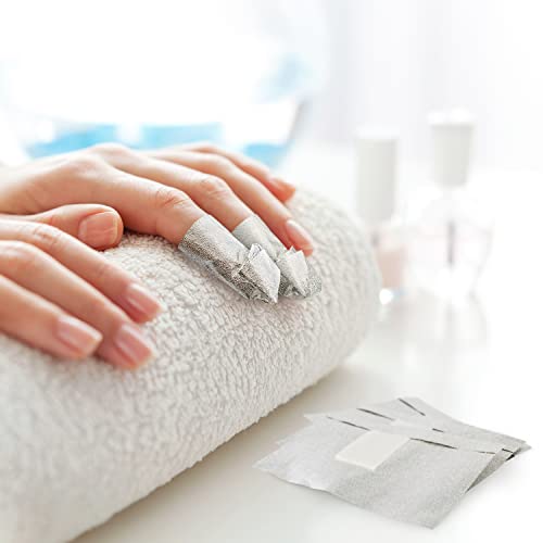 Mylee 100pcs Gel Nail Polish Remover Foil Wraps, Aluminium Foil Wraps with Pre-attached Lint-Free Cotton Pads for Fast & Gentle Soak Off Gel Poli