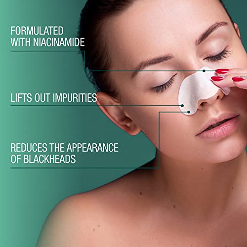 Balance Active Formula Niacinamide Calm & Clear Purifying Nose Strips (6 Pack) - Lifts out Impurities. Specifically Targets Blackheads. Unclogs P