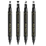 4 pack Eyeliner Stamp Set, Black Eyeliner Stamp, Waterproof Eyeliner All Day Long-Lasting Liquid Eyeliner Black & Smudge-proof Makeup Eye Liners