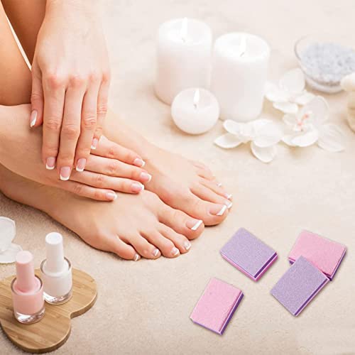 ANRUI Mini Nail File 180/100 Grit Sponge Nail Polish Sanding Buffer Strips Nail File Blocks Manicure Tools 50PCS (Pink-Purple)