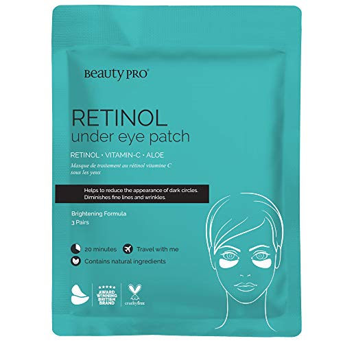 BEAUTYPRO RETINOL Under Eye Masks | 3 Applications | Eye Mask for Dark Circles with Retinol Cream | Under Eye Pads for Fine Lines & Wrinkles | Re
