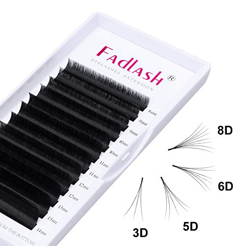 Fadlash Easy Fan Lashes C Curl 0.10 8-14mm Mixed Length Russian Lashes Natural Look Self Fanning Eye Lashes Automatic Blooming Russian Eyelashes
