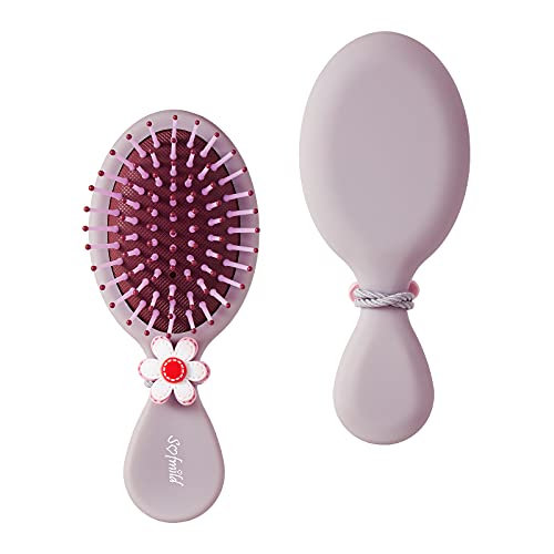 Hair Brush, Detangler Brush for Girls Boys Women Men Kids Wet Dry Hair, Mini Travel Detangling Brush for All Hair Types Glide Through Tangles Wit