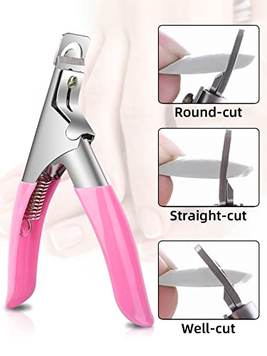 Deciniee Acrylic Nail Kit, 1000Pcs Clear and Natural False Nails 10 Sizes Fake Nails Extension Artificial Press on Nails French Manicure Kit Nail