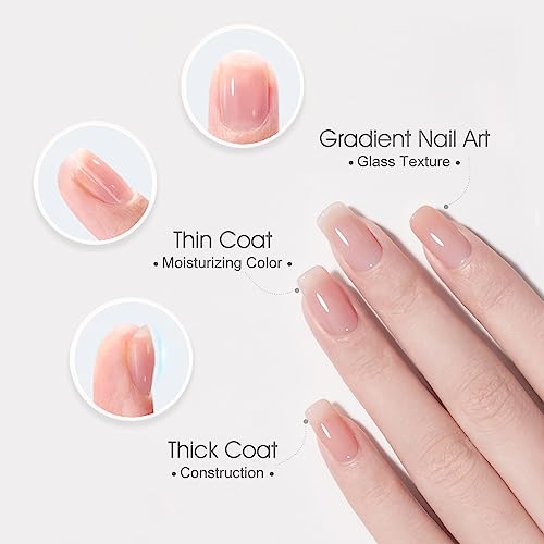 VENALISA Bulider Gel Quick Construction Base Gel Strengthener Gel Nail Polish Nude Pink Natural Color Poly Gel for Broken Nails Repair Nails