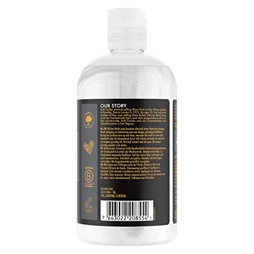 Shea Moisture African Black Soap Bamboo Charcoal Deep Cleansing Shampoo, with Tea Tree Oil and Willow Bark Extract, to Cleanse and Calm Dryness P