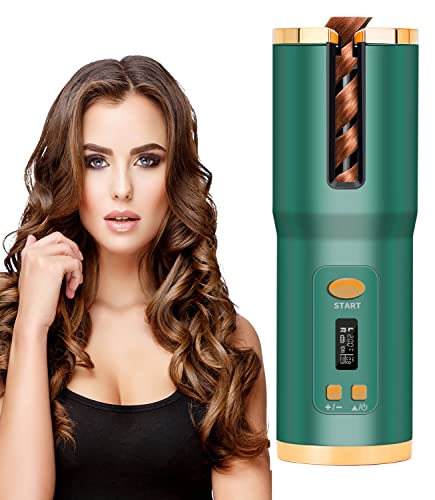 Lanboo Hair Curler, Cordless Hair Curlers for Long Hair, Wireless Automatic Curling Iron Restriction with Built-in 5000mAh Rechargeable Battery,