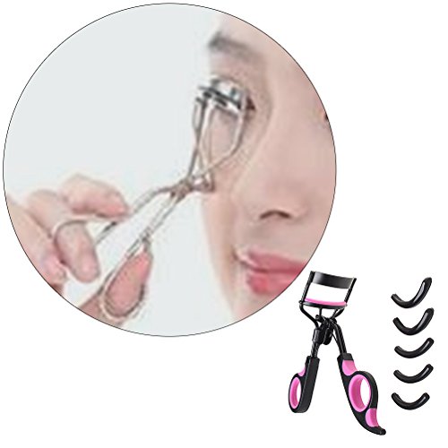 Eyelash Curler, Professioner Lash Curler with 5 Silicone Refill Pads Fits All Eye Shape Essential Cosmetic Makeup Curling Tools for Women