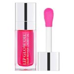 Plump Lip Glow Oil,Crystal Jelly Moisturizing Lip Oil Cherry Oil Plumping Lip Gloss Makeup Sexy Plump Lip Tinted Lip Plumper Hydrating Polished L