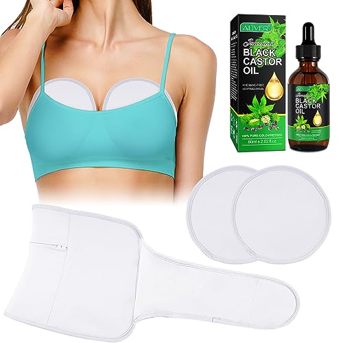 Castor Oil Pack for Liver, Breast Pad and Castor Not Include,Castor Oil Pack Wrap for Waist and Neck, Reusable Castor Oil Pack Only, Cotton Flann