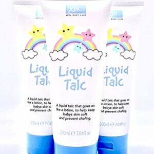 XBC Liquid Talc Bundle - 3 x 200g Tubes. A Liquid Talc That Goes On Like A Lotion. Keeps Babys Skin Soft and Prevents Chafing