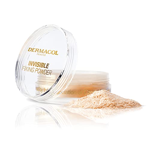 Dermacol - Invisible Fixing Face Powder, Touch-proof Translucent Setting Powder for Oily Skin & Other Skin Types, Loose Powder Makeup, Frangrance
