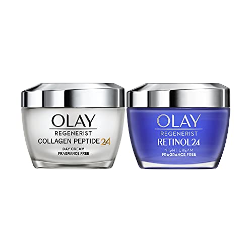 Olay Moisturiser Skin Care Sets & Kits, Womens Gift Sets, Retinol 24 Night Cream 50ml & Collagen Peptide 24 Face Cream 50ml, Instantly Hydrates F