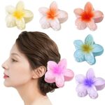 WUBAYI 6 Pcs Flower Hair Clips, Non Slip Flower Claw Clips Strong Hold Hair Claw Large Hair Clip for Medium Thick Hair Hair Claw Clips for Women
