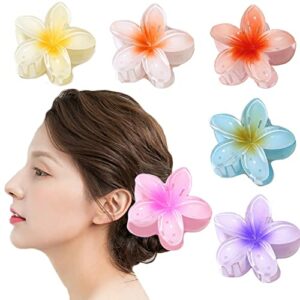 WUBAYI 6 Pcs Flower Hair Clips, Non Slip Flower Claw Clips Strong Hold Hair Claw Large Hair Clip for Medium Thick Hair Hair Claw Clips for Women