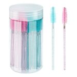 GCQQ 100PCS Eyelash Brushes, Mascara Wands with Container, Bendable Disposable Eyebrow Spoolies, Lash Brush for Lash Extensions, Eyebrow Spoolie,