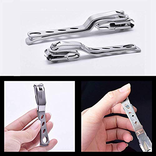 Morkka Nail Clippers with 360-Degree Rotating Head Long Handle, Stainless Steel Fingernails and Toenails Cutter 3pcs