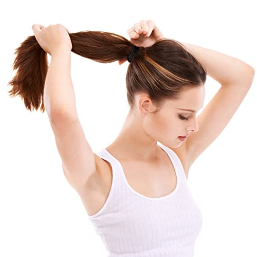 Ithyes 32Pcs Hair Bands for Women Thick Hair,4mm Elastic Hair Ties for Girl,Black Hair Band Ponytail Holders,Hair Bobbles for Girls Men,Rubber Ba