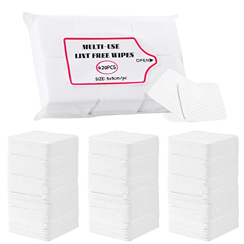 420Pcs Lint Free Nail Wipes (UK Company), Lint Free Wipes for Nails, Lint Free Pads for Gel Nails, Absorbent Nail Wipes Lint Free for Gel Polish