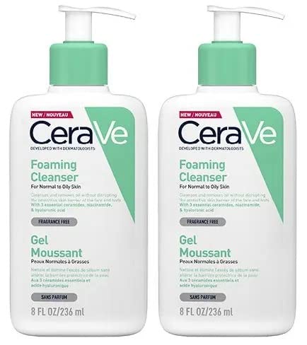 CeraVe Foaming Cleanser for Normal to Oily Skin 236ml with Niacinamide and 3 Essential Ceramides