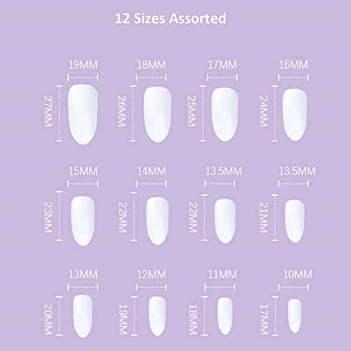 False Nails,Press On Nails,French False Nails,Fake Nails with White Nail Tips Stick On Nails,Short False Nails,Stick on Nails for Woman,French Ma